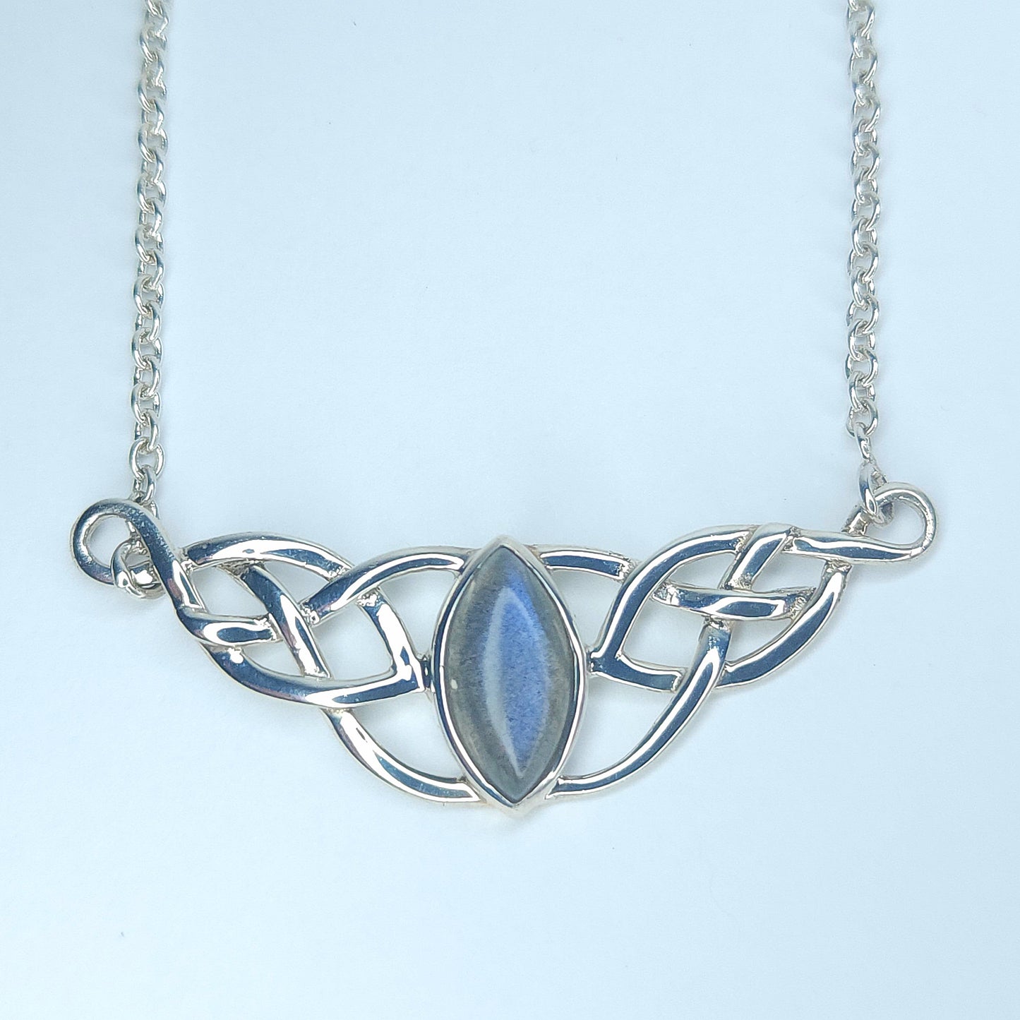 Celtic Labradorite Necklace in Sterling Silver