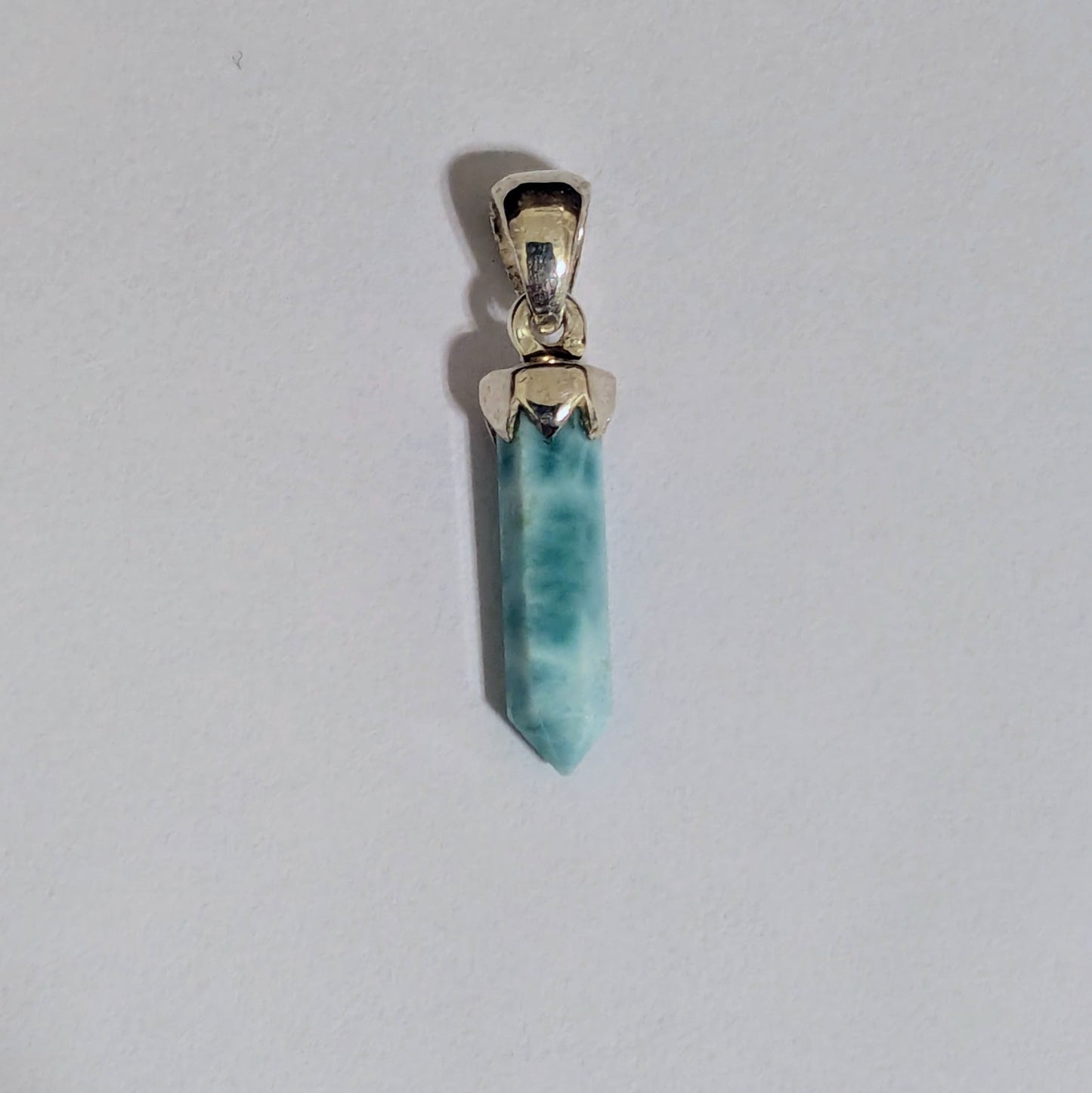 Dainty Larimar Point Pendant in Sterling Silver