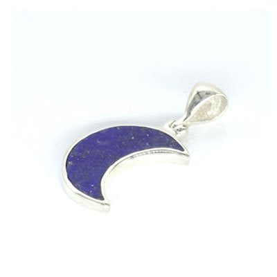 Sterling Silver Lapis Lazuli Moon Pendant