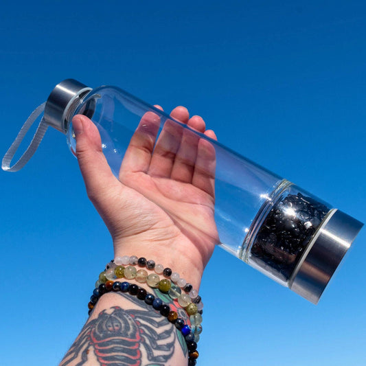 Crystal Water Bottle: Black Obisidan