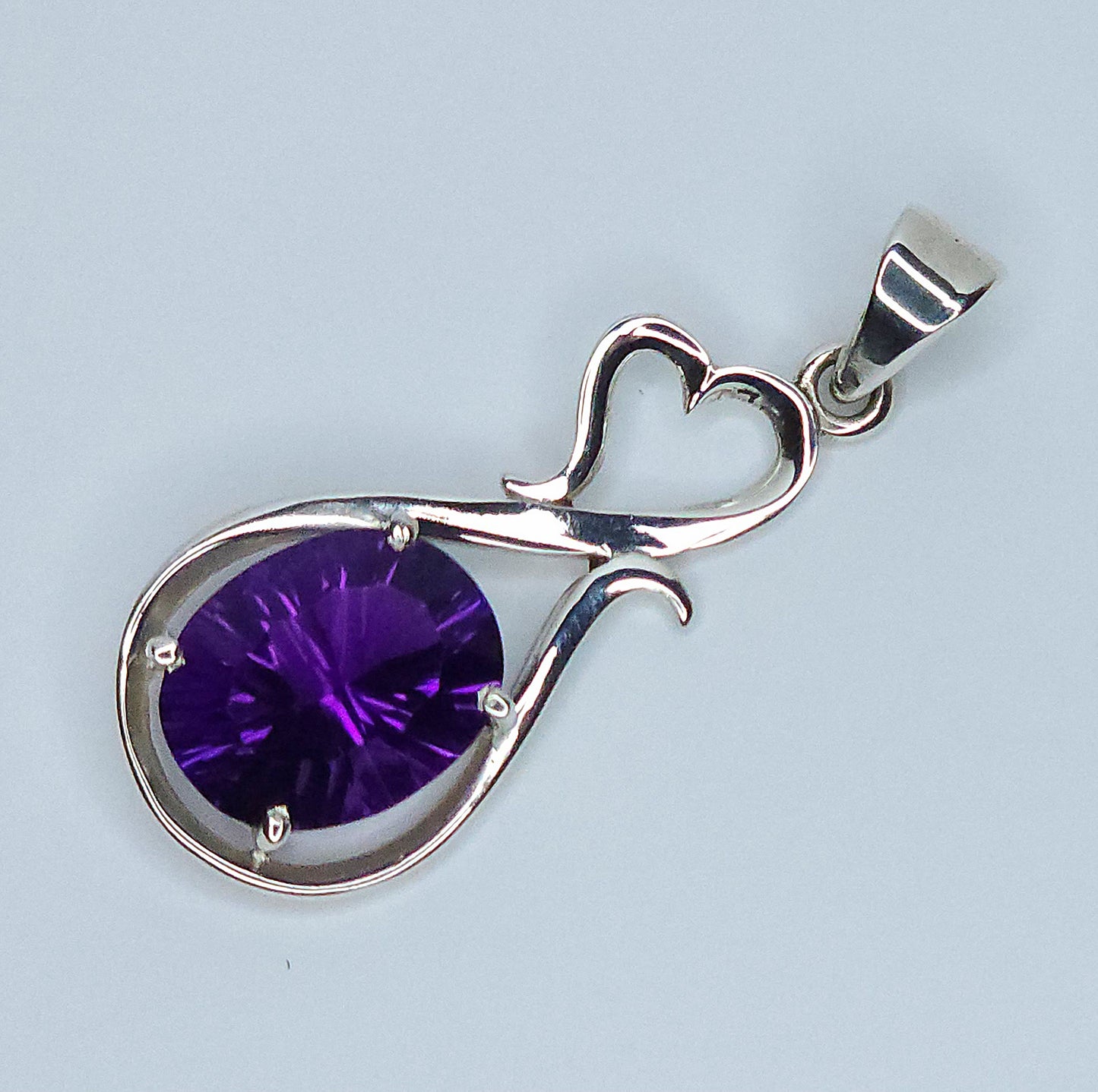 Amethyst in Silver Pendant