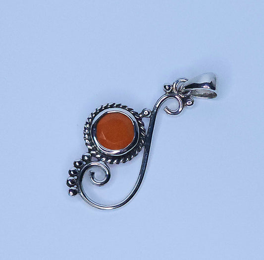 Carnelian in Silver Pendant