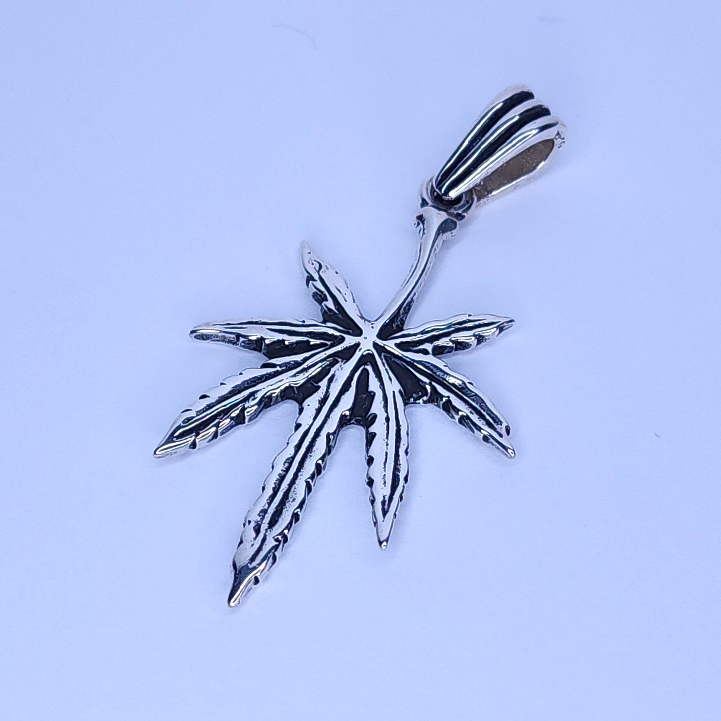 Sterling Silver Marijuana Leaf Pendant