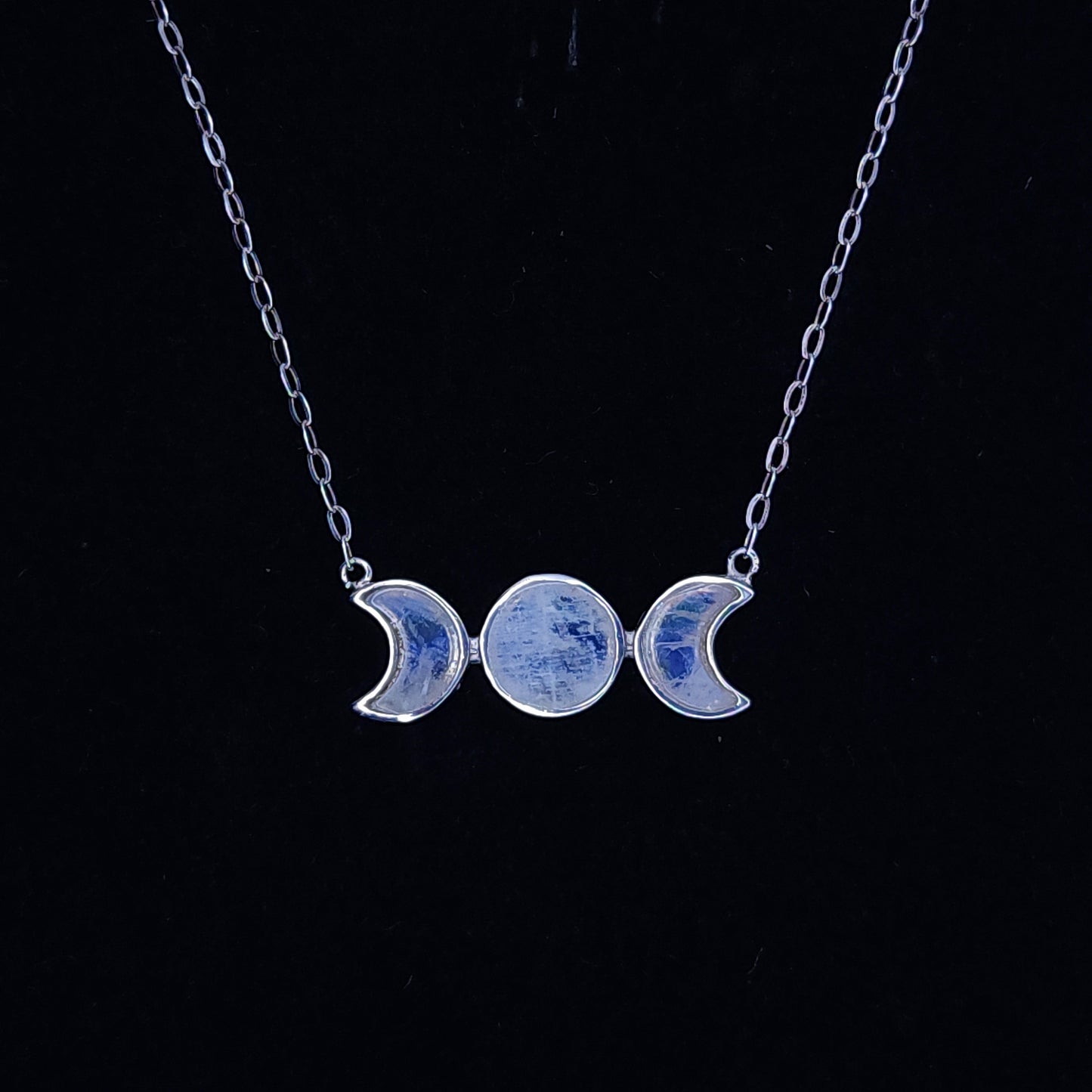 Moonstone Triple Goddess Moon Necklace