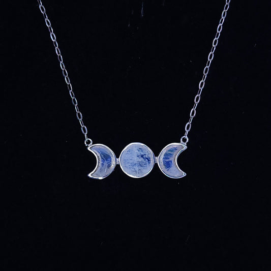 Moonstone Triple Goddess Moon Necklace