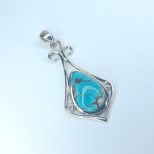 Turquoise in Silver Pendant