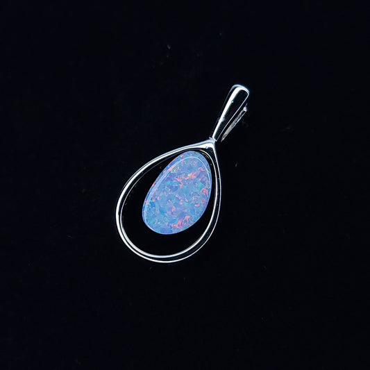 Australian Opal in Silver Pendant