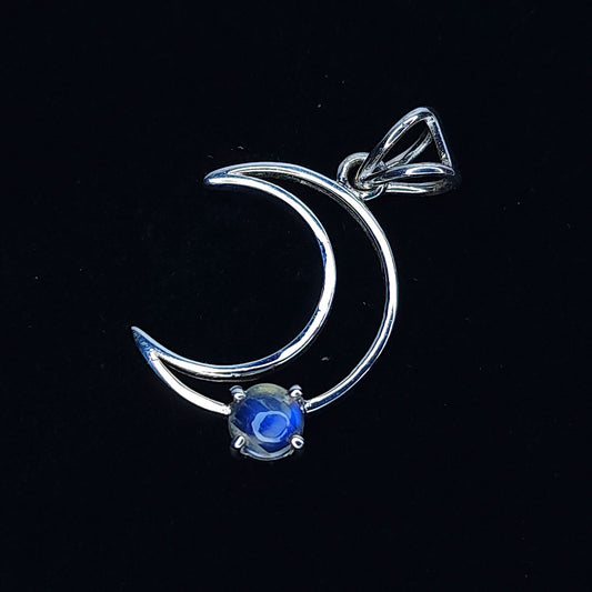 Moonstone on Silver Moon Pendant