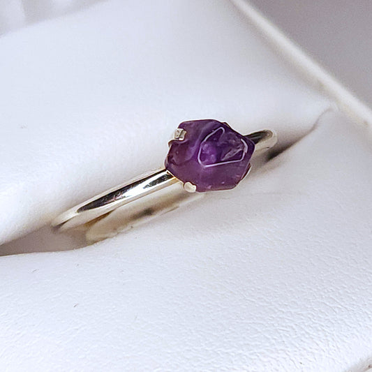 Semi-Rough Amethyst Ring