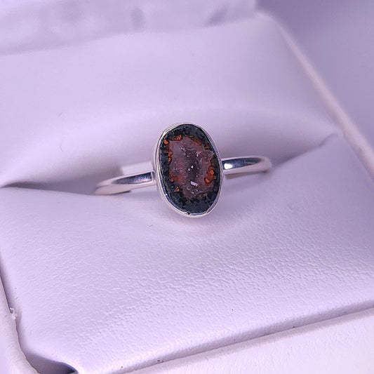 Mini Geode Ring in Sterling Silver
