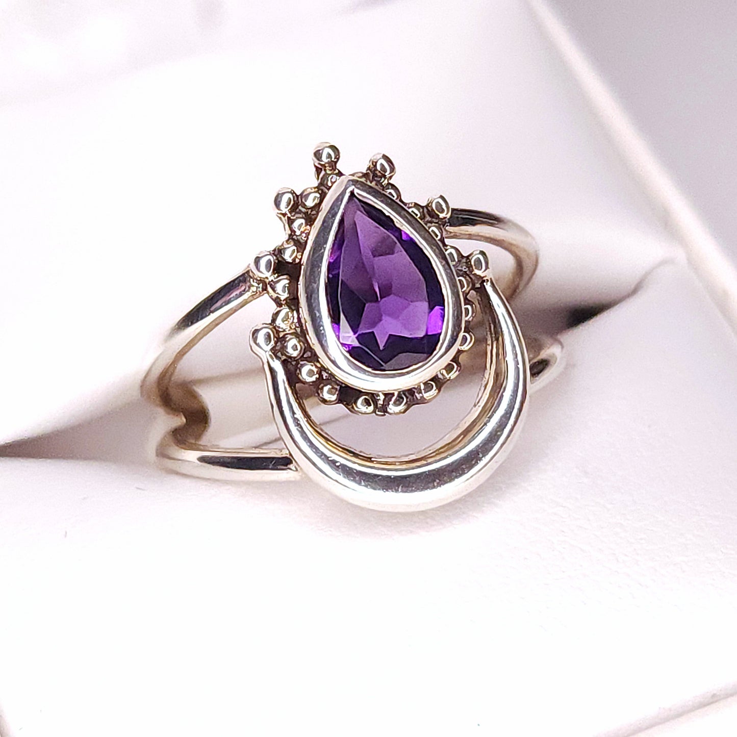 Fancy Faceted Amethyst Ring