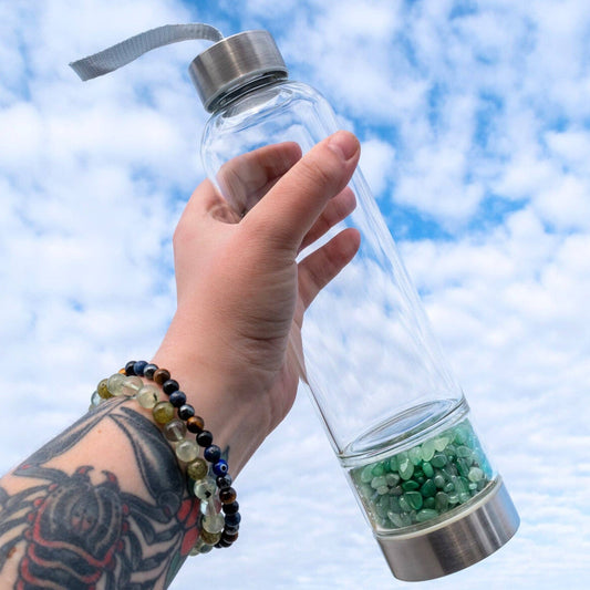 Crystal Water Bottle: Green Aventurine