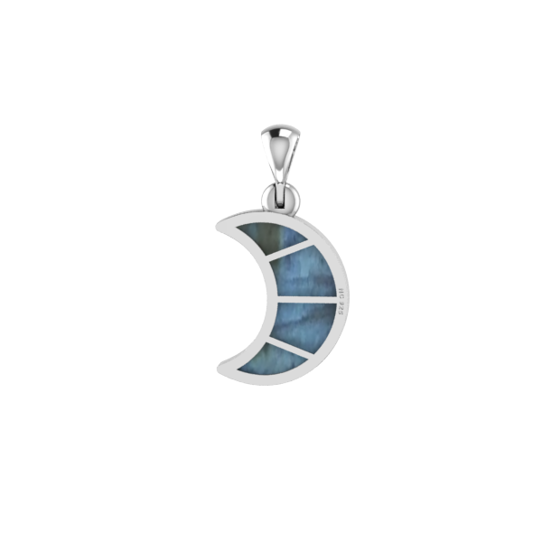 Sterling Silver Labradorite Moon Pendant