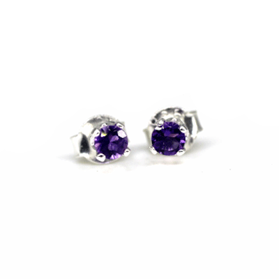 Amethyst 3mm Stud Earrings