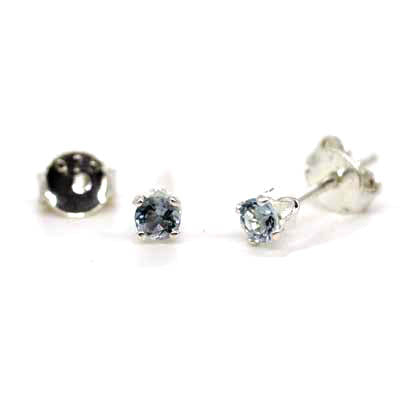 Aquamarine 3 mm Stud Earrings