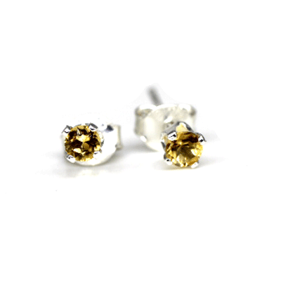 Citrine 3mm Stud Earrings