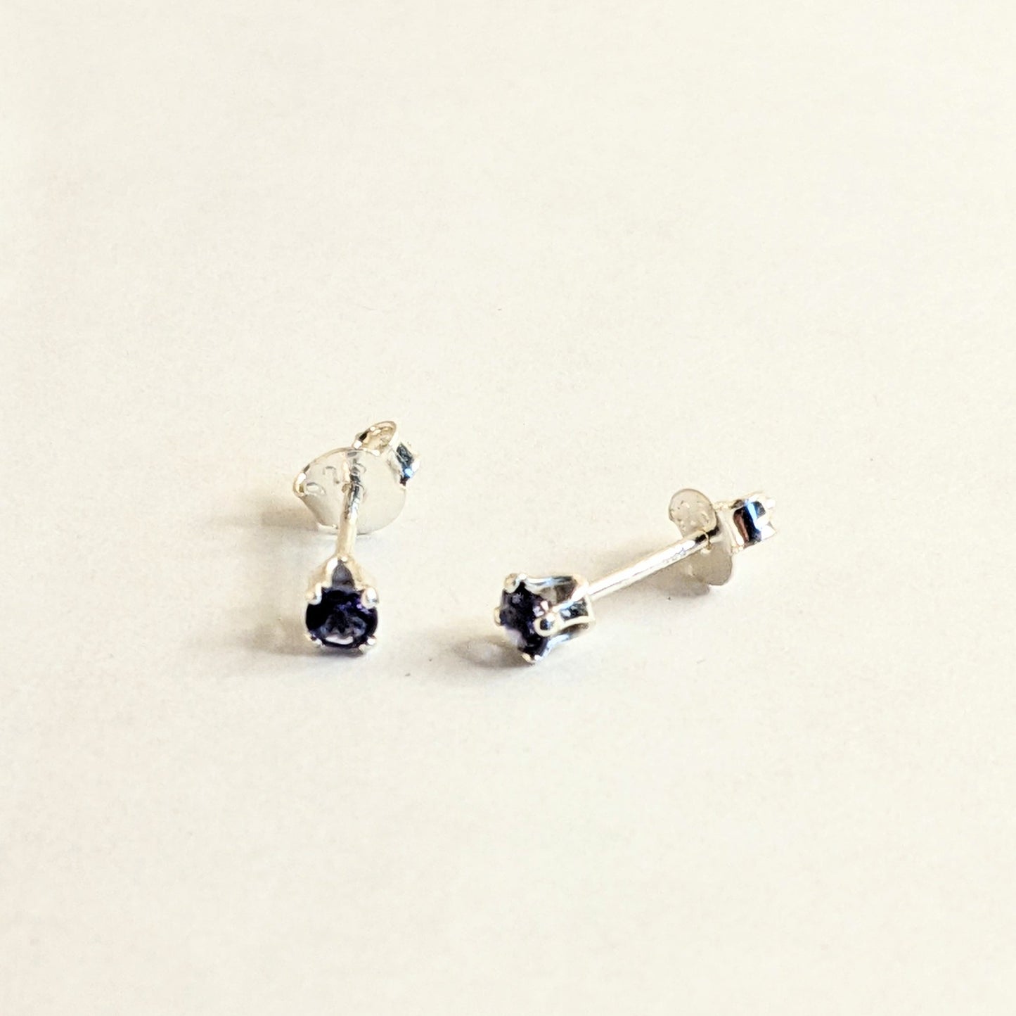 Iolite 3mm Stud Earrings