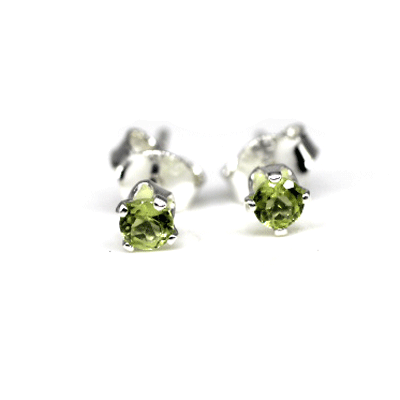 Peridot 3 mm Stud Earrings