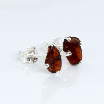 Amber Stud Earrings - Raw