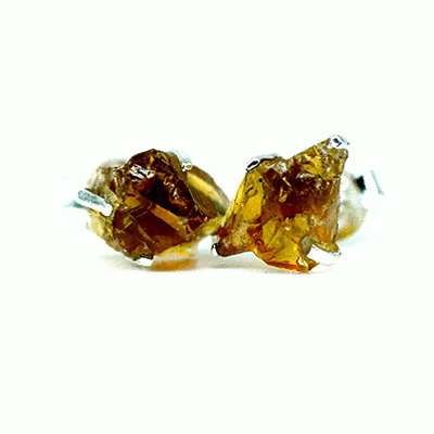 Citrine Stud Earrings - Raw