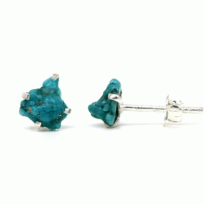 Turquoise Stud Earrings - Raw