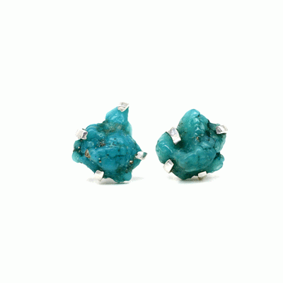 Turquoise Stud Earrings - Raw