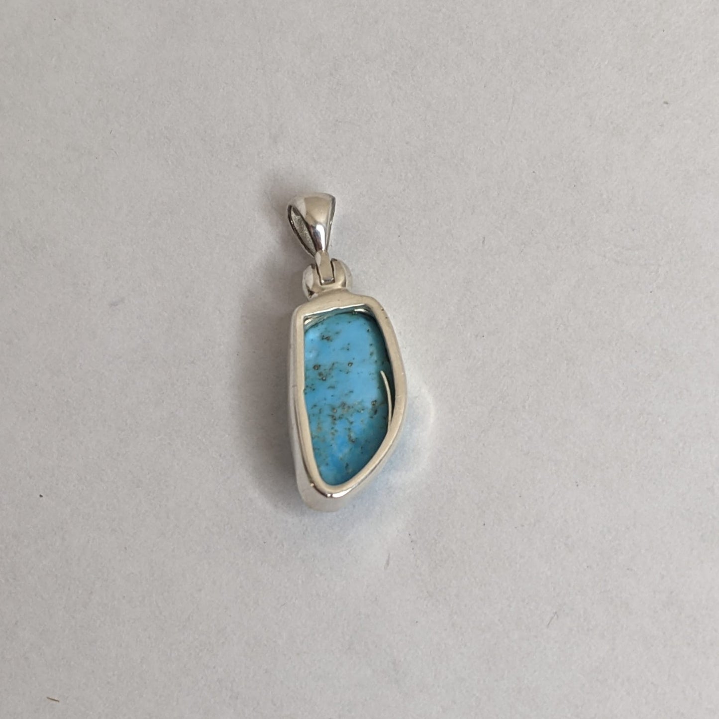 Raw Turquoise and Silver Pendant