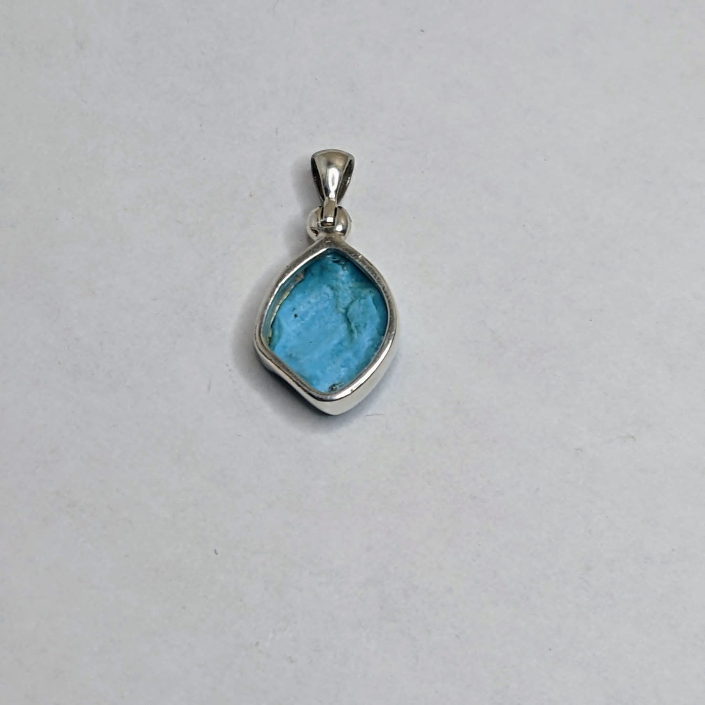 Raw Turquoise and Silver Pendant