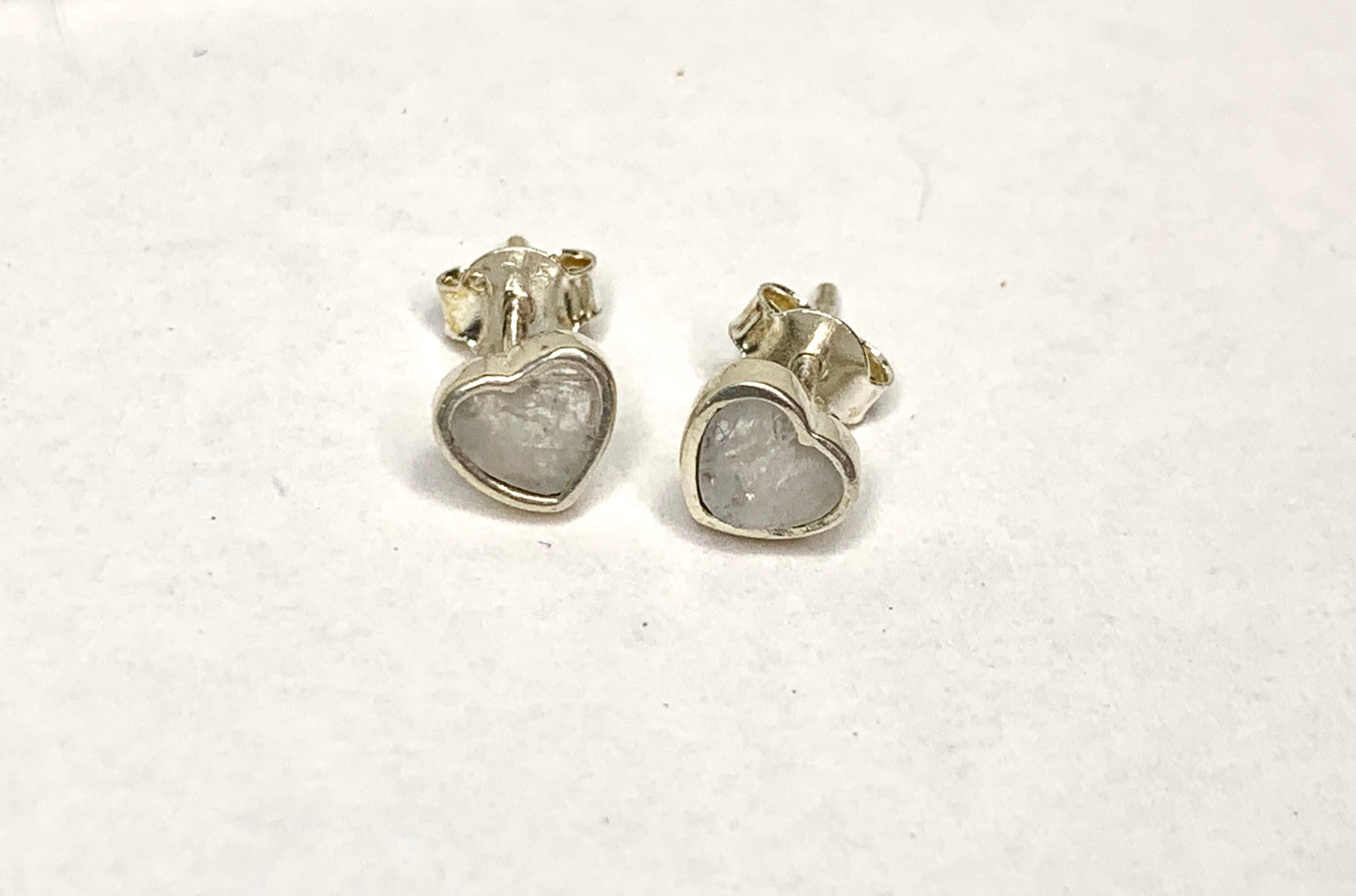 Moonstone Heart Stud Earrings