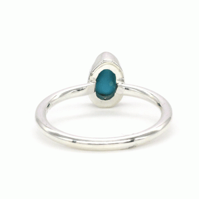 Sterling Silver Turquoise Stackable Rough Ring